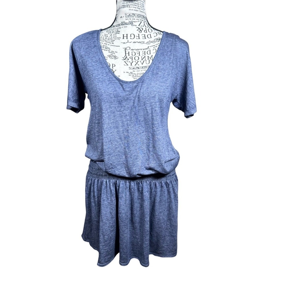 Athleta Heathered Gray Scoop Neck Tee Dress